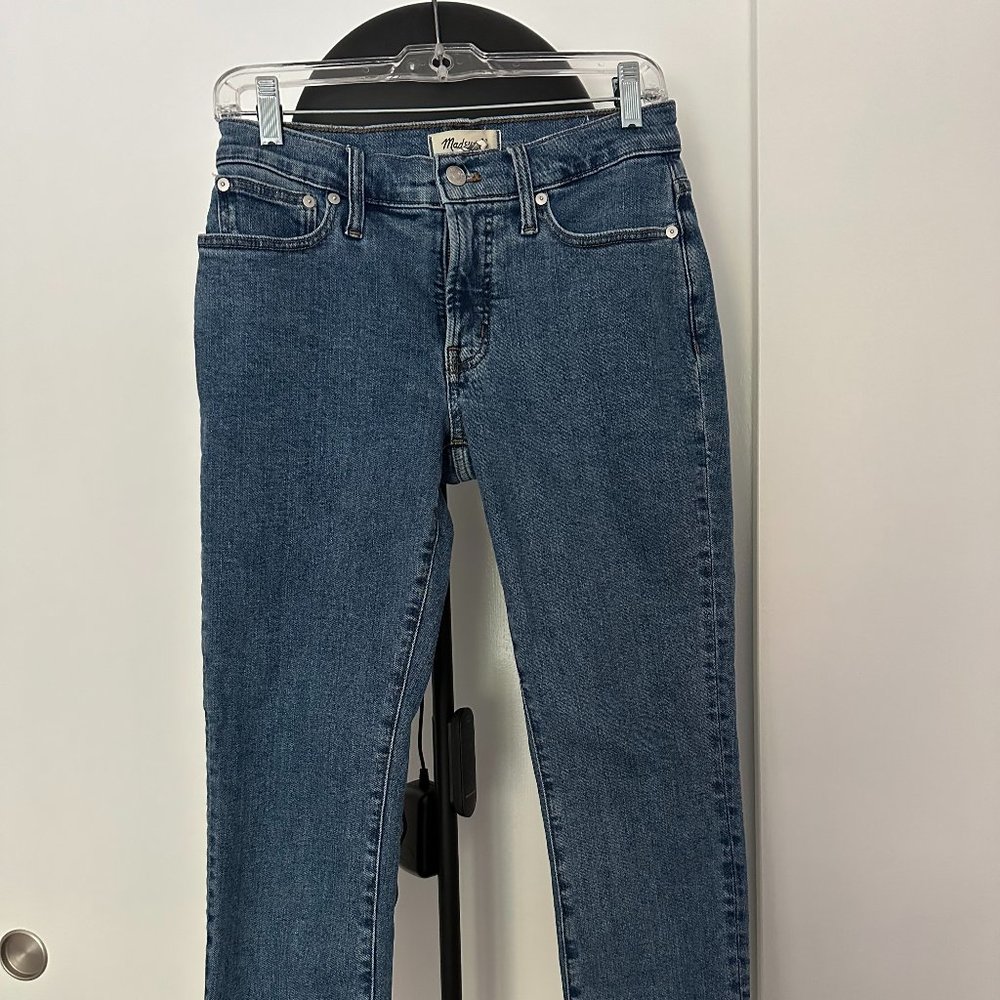 Madewell Straight Leg Jeans in Mid Blue Denim